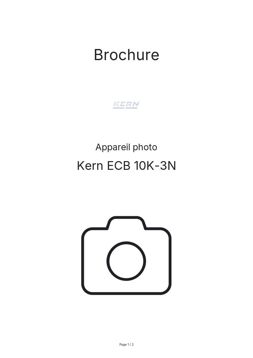 Image de la première page du manuel de l'appareil ECB 10K-3N