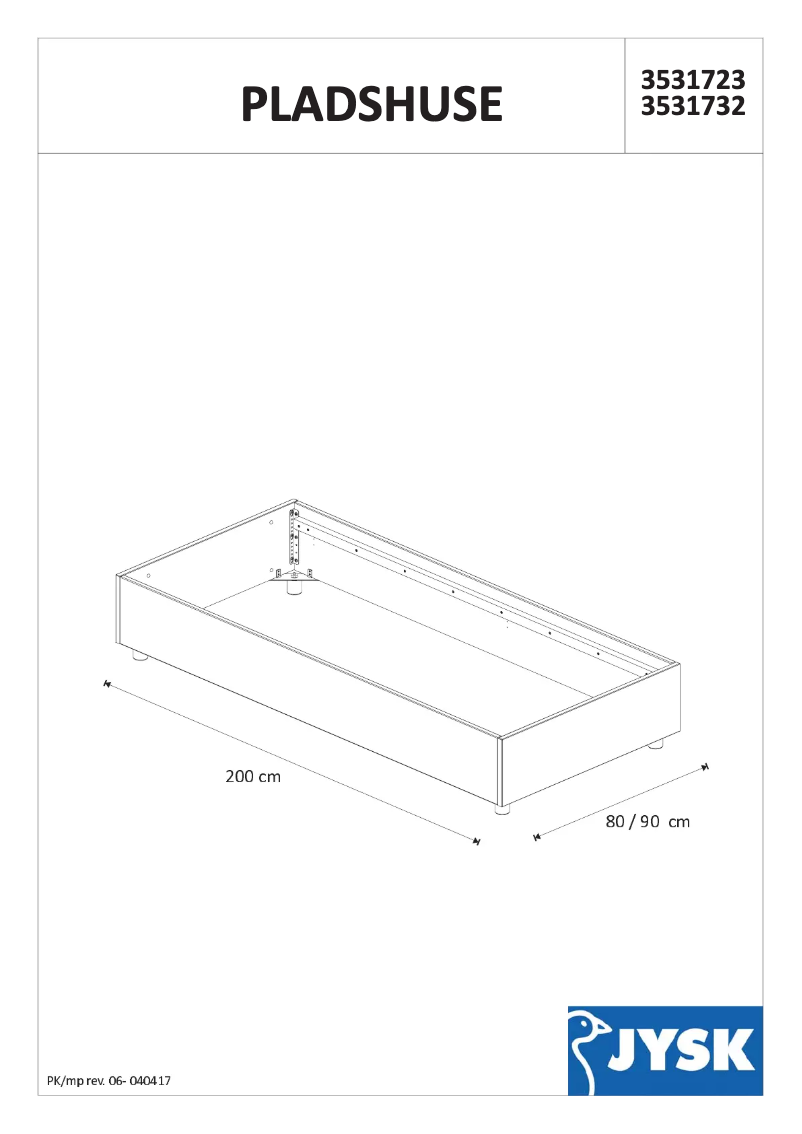 Page 1 de la notice Manuel utilisateur JYSK Pladshuse (80x200)