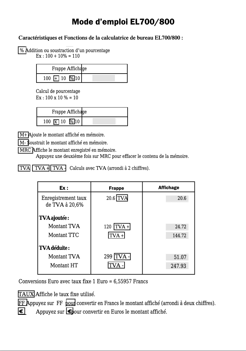 Page 1 de la notice Manuel utilisateur Lexibook EL700