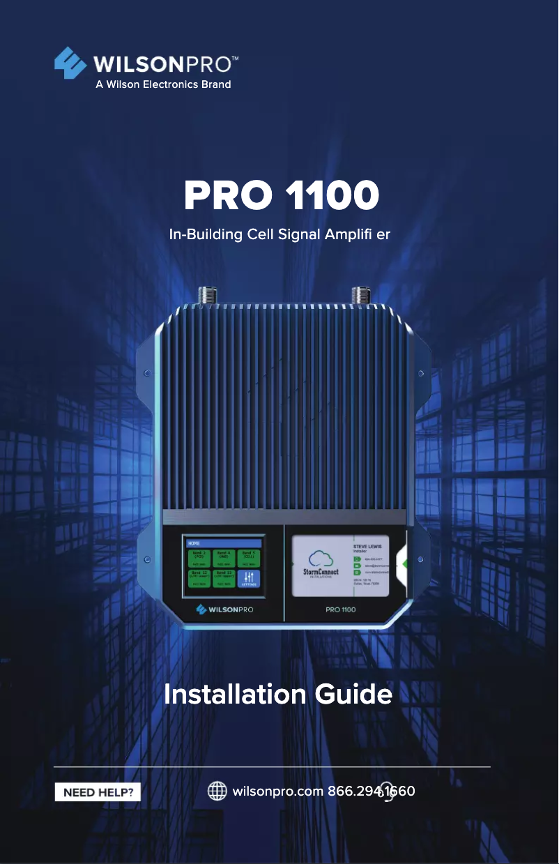Page n°1 - Manuel utilisateur Wilson PRO 1100