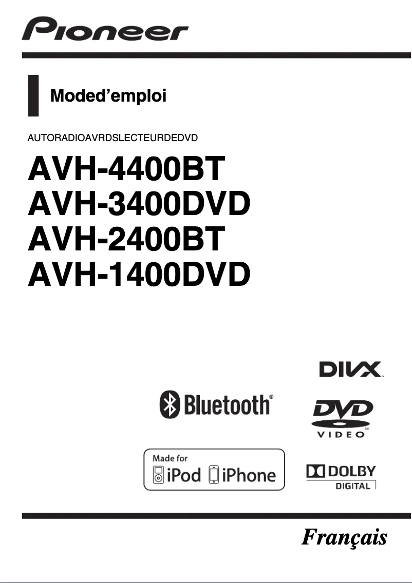 Image de la première page du manuel de l'appareil AVH-3400DVD