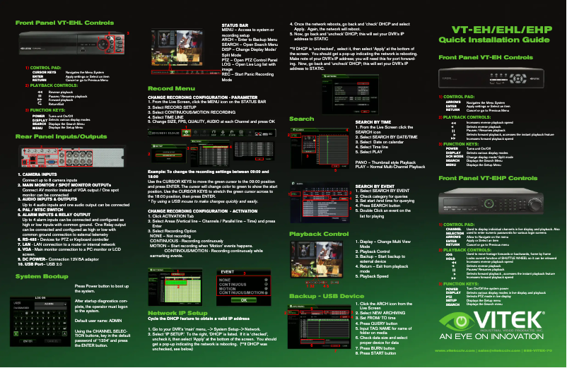 Image de la première page du manuel de l'appareil VT-EH4