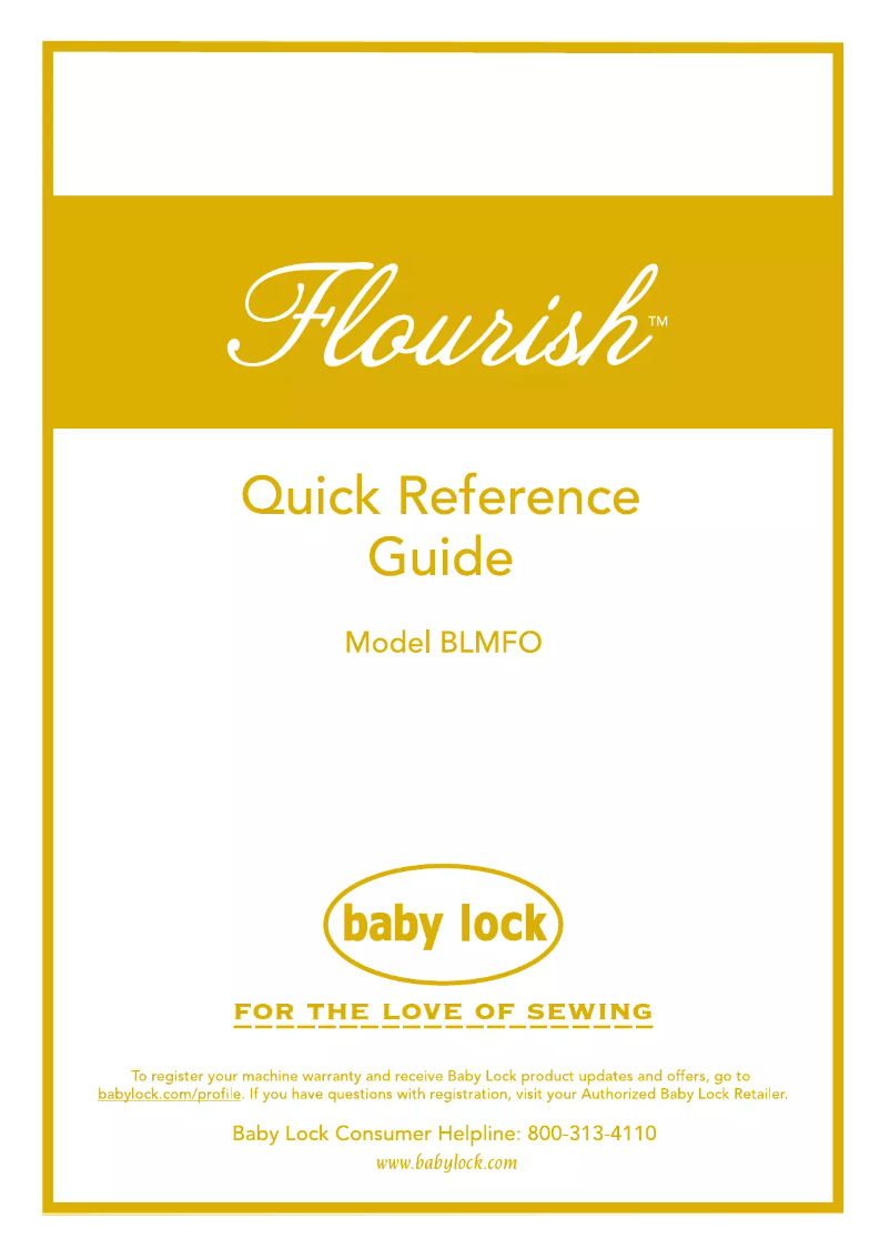 Page 1 de la notice Manuel utilisateur Baby Lock Flourish BLMFO
