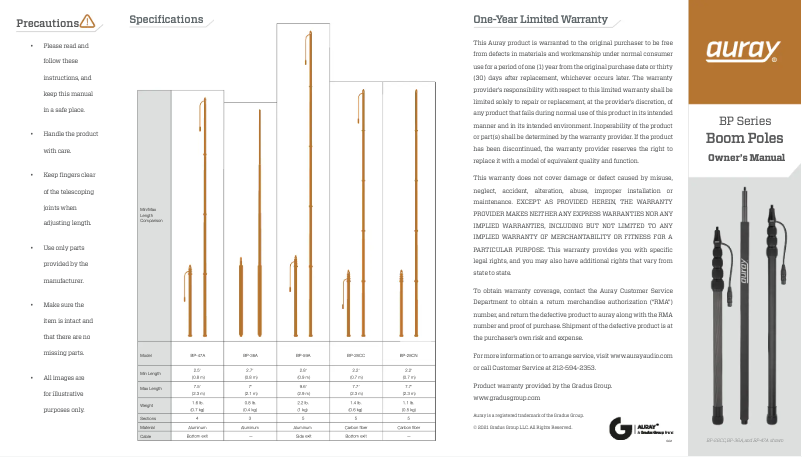 Page 1 de la notice Manuel utilisateur Auray BP-28CC