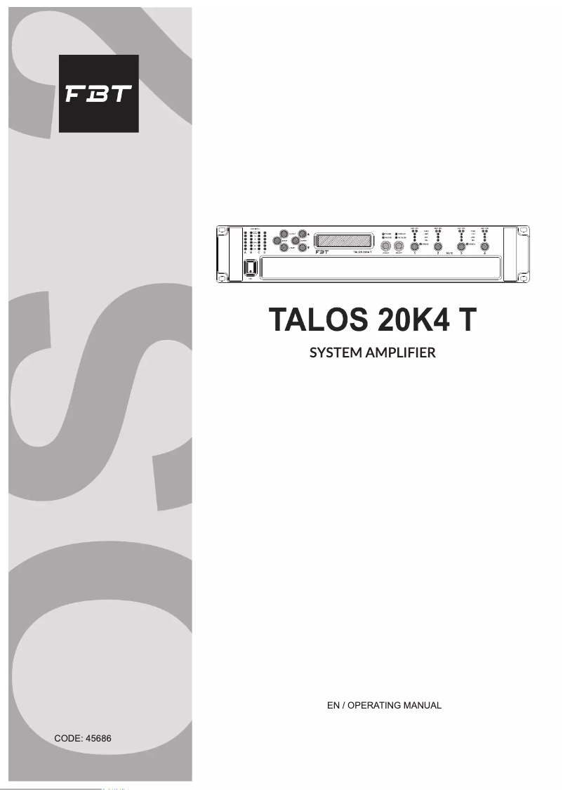Image de la première page du manuel de l'appareil TALOS 20K4 T