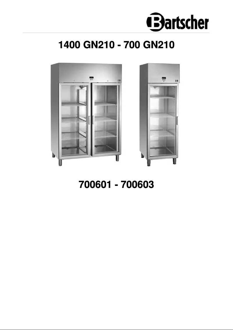 Page 1 de la notice Manuel utilisateur Bartscher GN 700L