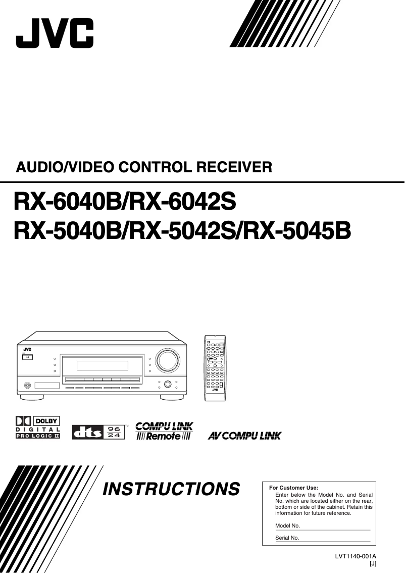 Page n°1 - Manuel utilisateur JVC RX-6040B