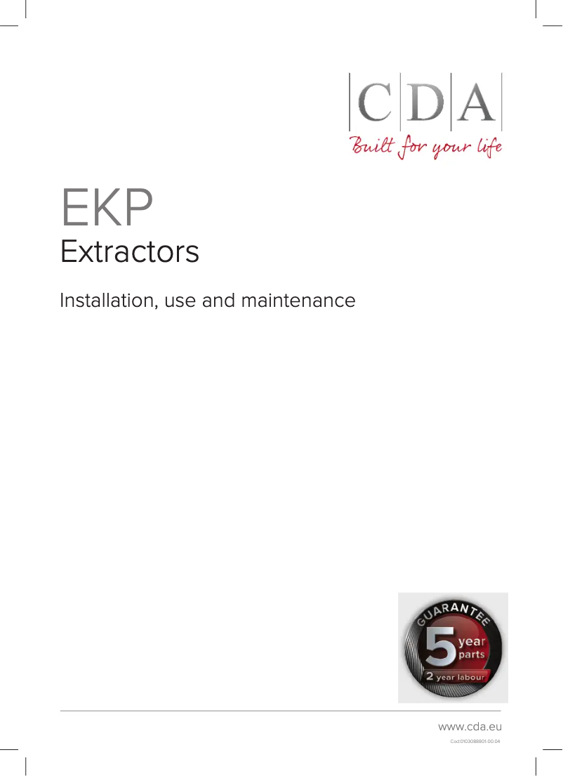 Page n°1 - Manuel utilisateur CDA EKP70SS