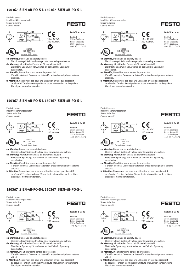 Image de la première page du manuel de l'appareil SIEN-4B-PO-S-L