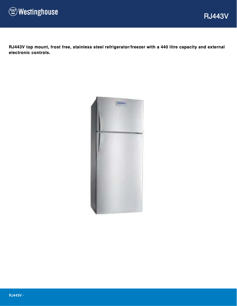 Image de la première page du manuel de l'appareil RJ443V