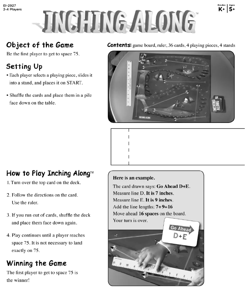 Image de la première page du manuel de l'appareil Inching Along