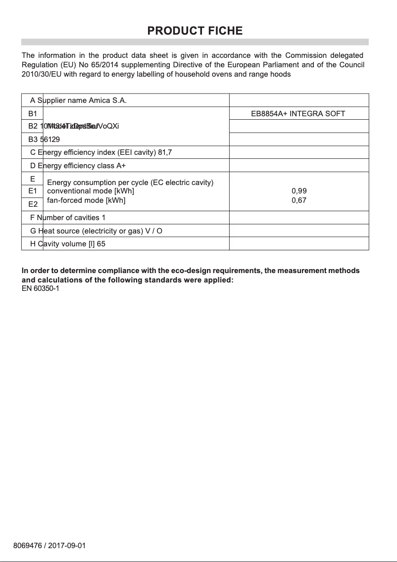 Image de la première page du manuel de l'appareil EB8854A+ Integra Soft