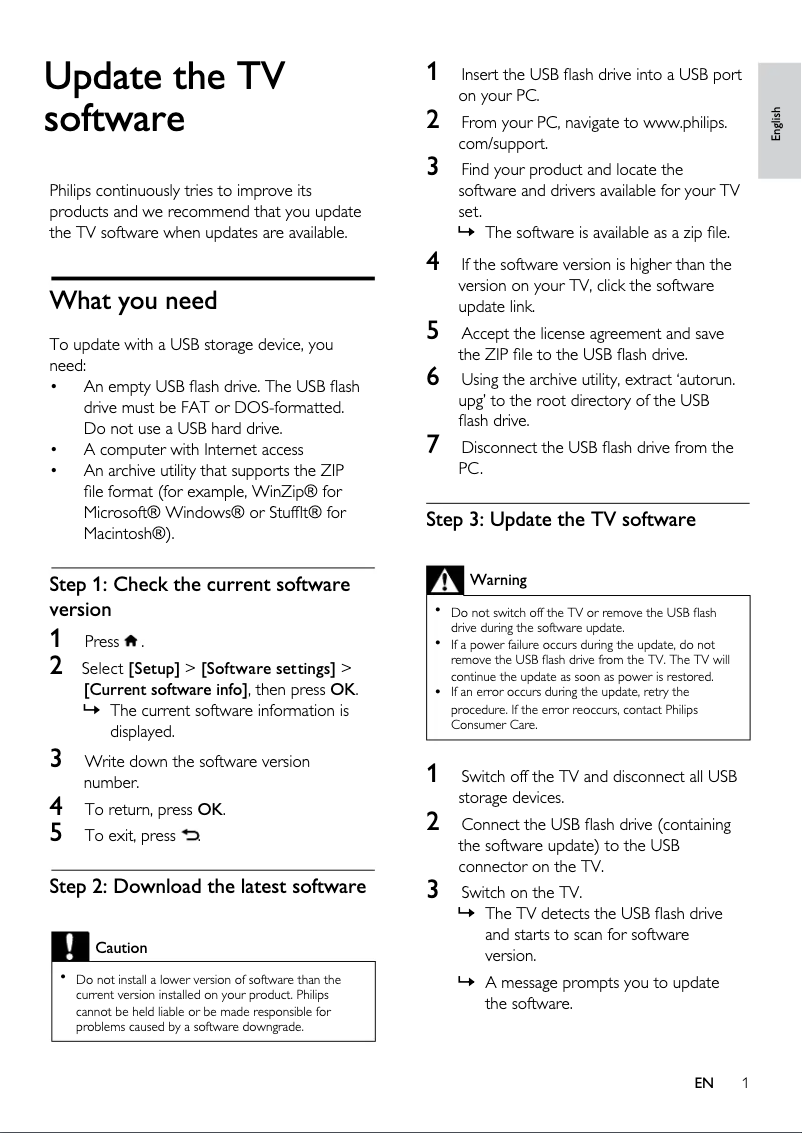 Page 1 de la notice Manuel utilisateur Philips 42PFT5509