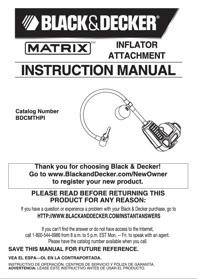 Page 1 de la notice Manuel utilisateur Black & Decker BDCMTHPI