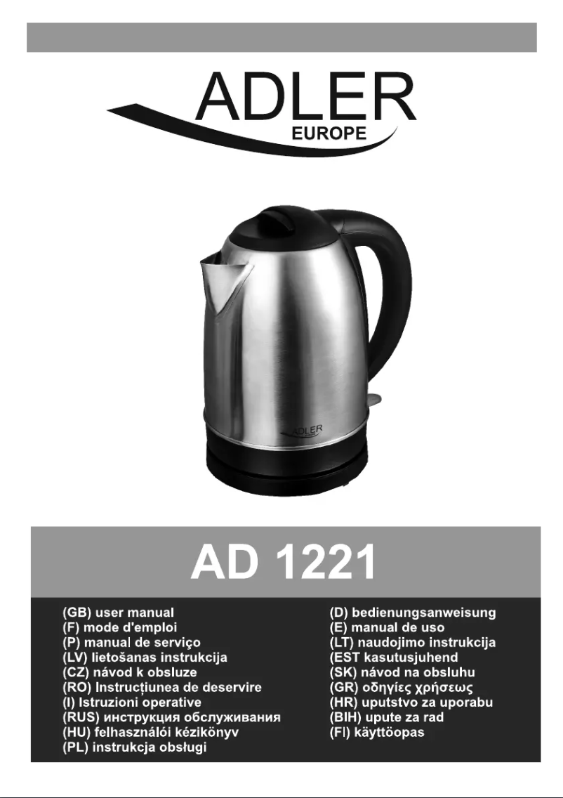 Page n°1 - Manuel utilisateur Adler AD 1221