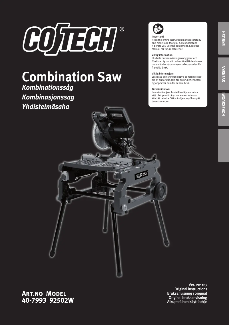 Page 1 de la notice Manuel utilisateur Cotech 92502W