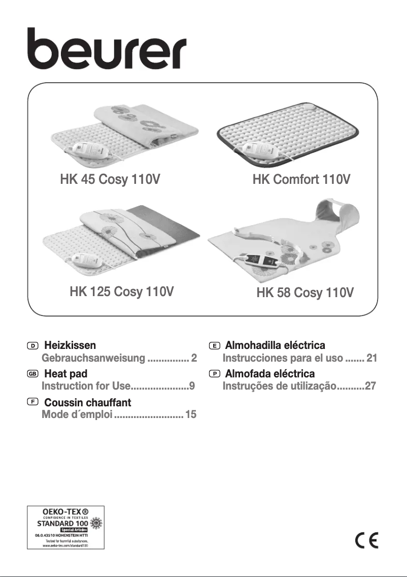 Page n°1 - Manuel utilisateur Beurer HK 125