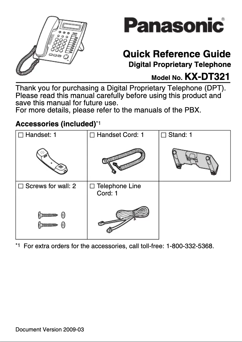 Página 1 del manual Manual de usuario Panasonic KX-DT321