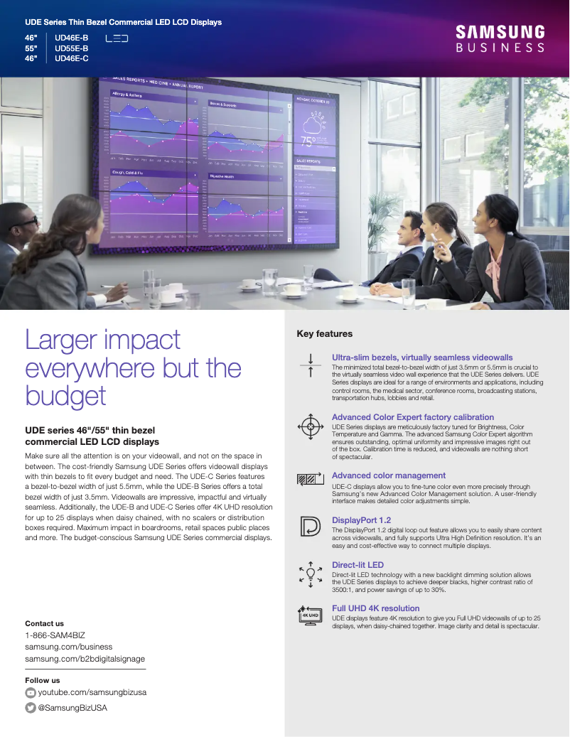 Page 1 de la notice Brochure Samsung UD55E-B