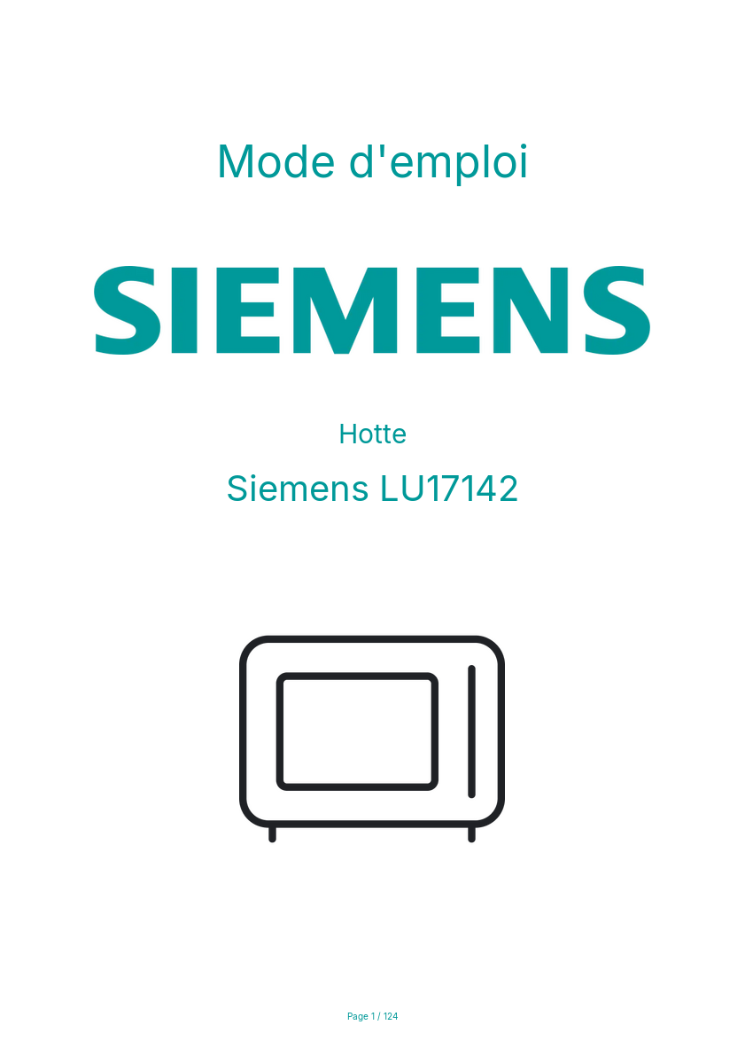 Page 1 de la notice Mode d'emploi Siemens LU17142
