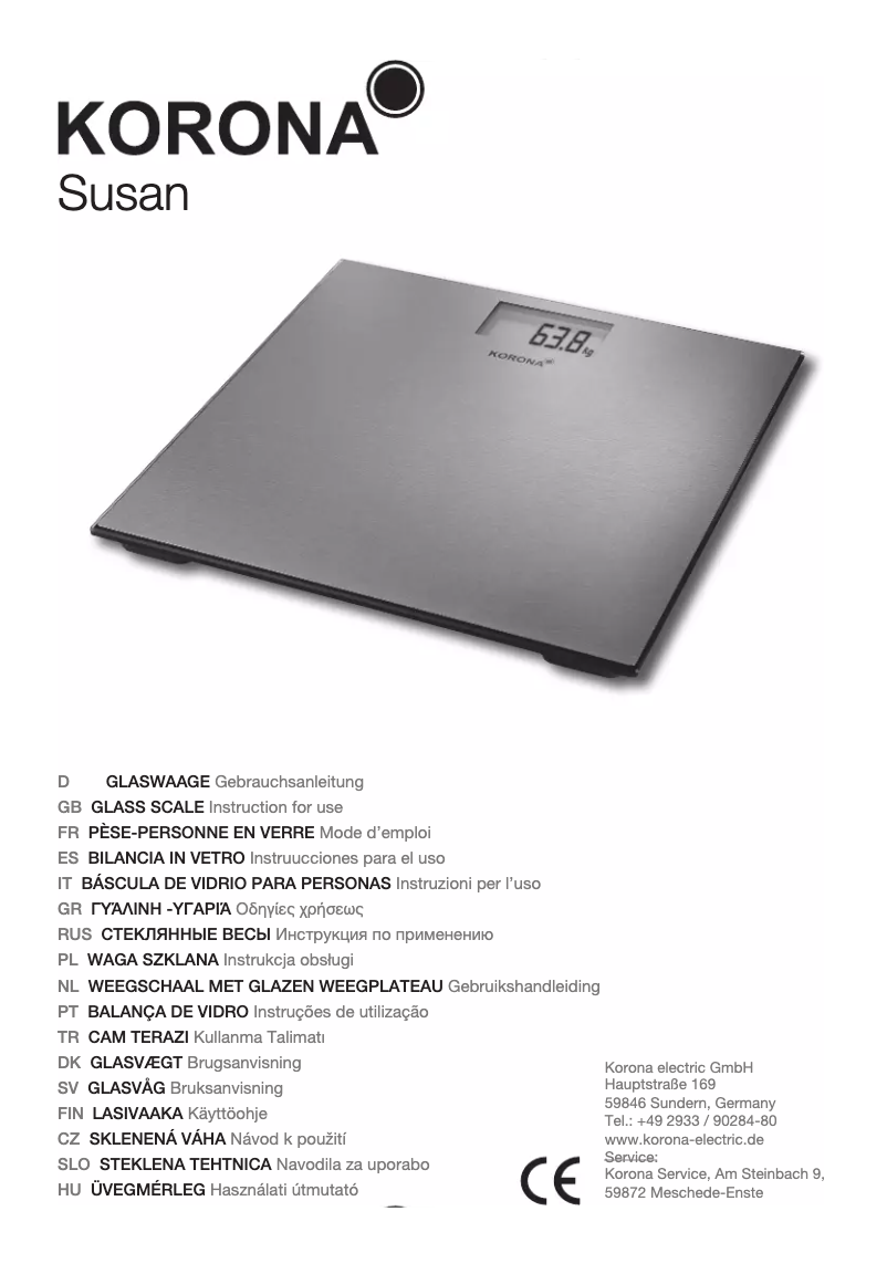 Image de la première page du manuel de l'appareil Susan