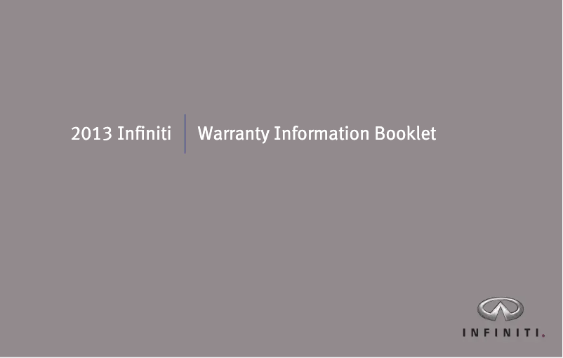 Página 1 del manual Información de garantía Infiniti JX (2013)