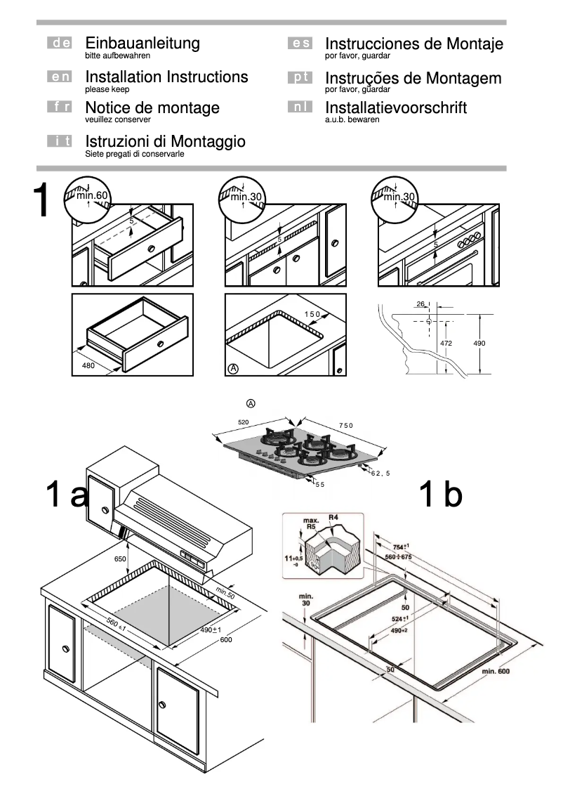 Page 1 de la notice Guide d'installation Bosch PCS775B20N