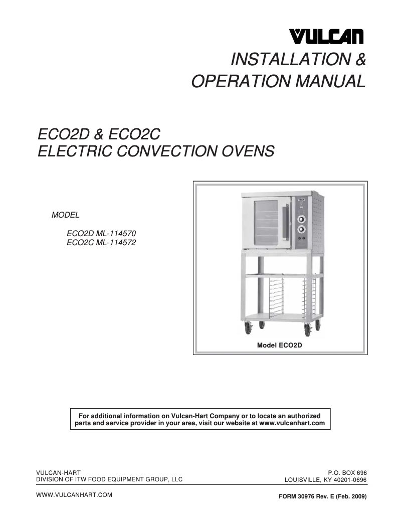 Page n°1 - Manuel utilisateur Vulcan ECO2D