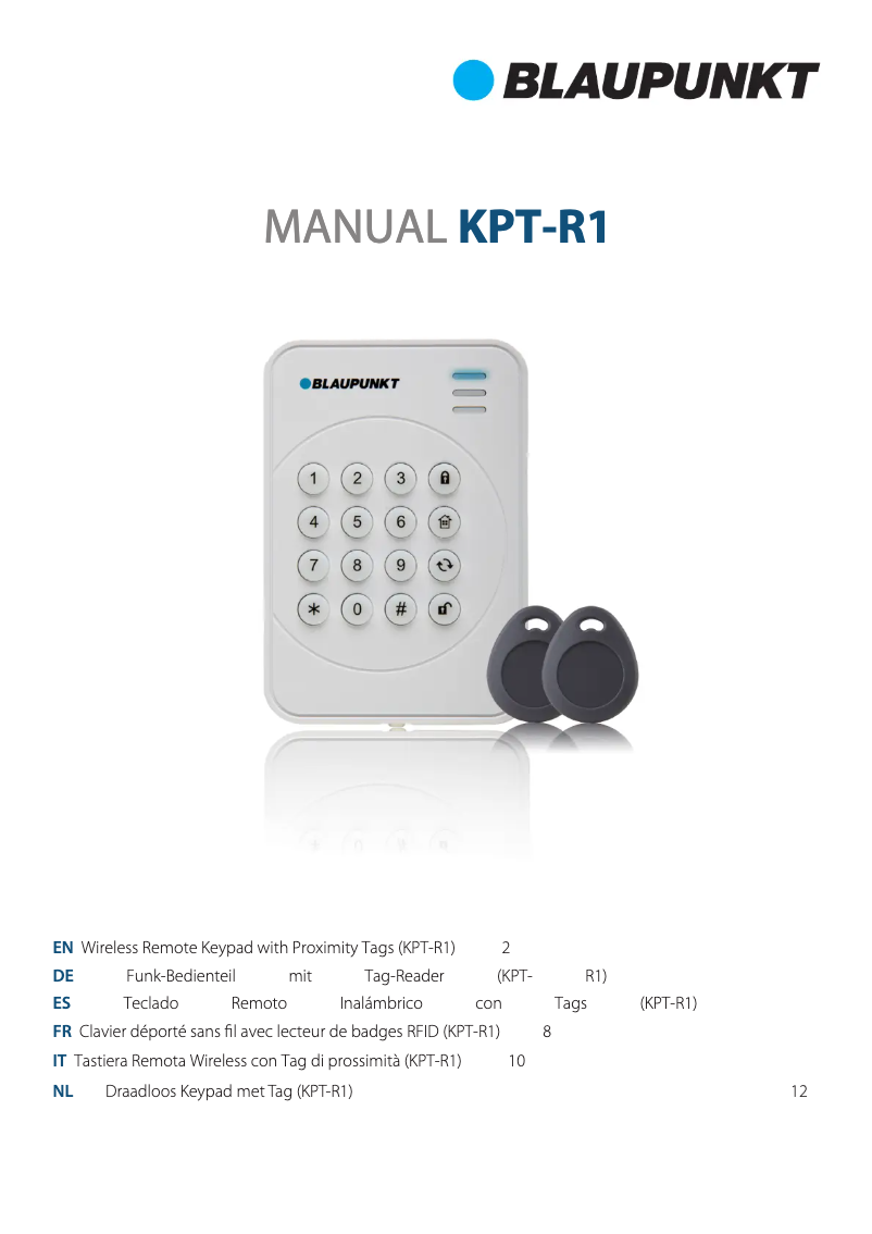 Page n°1 - Manuel utilisateur Blaupunkt KPT-R1