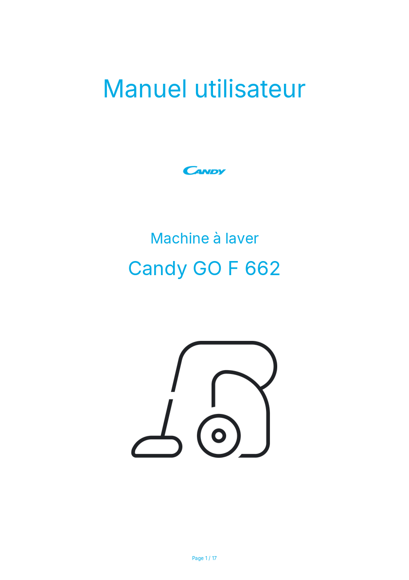 Page n°1 - Manuel utilisateur Candy GO F 662