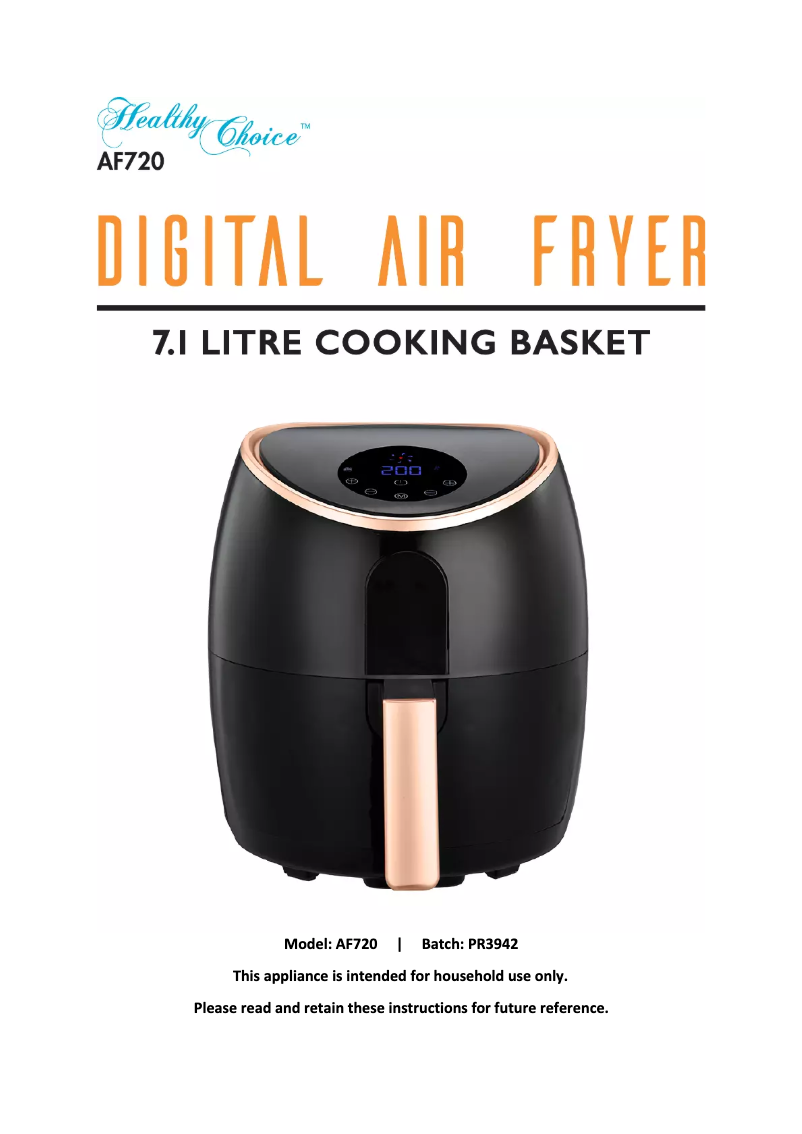 Page 1 de la notice Manuel utilisateur Lenoxx Healthy Choice AF720