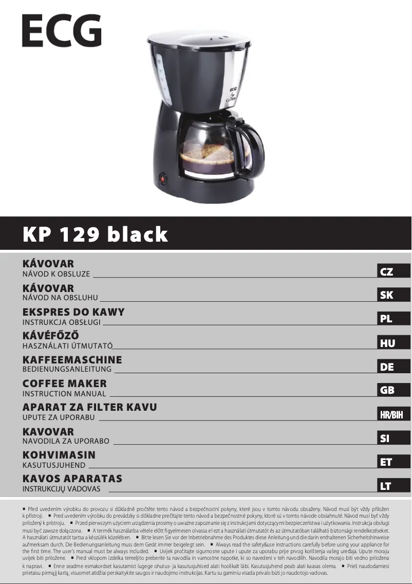 Page n°1 - Manuel utilisateur ECG KP 129