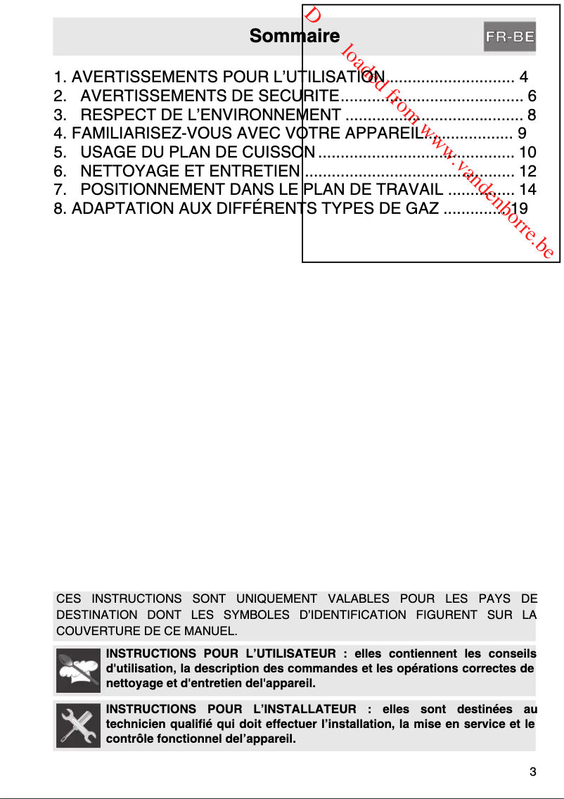 Page 1 de la notice Manuel utilisateur Smeg PGF32G