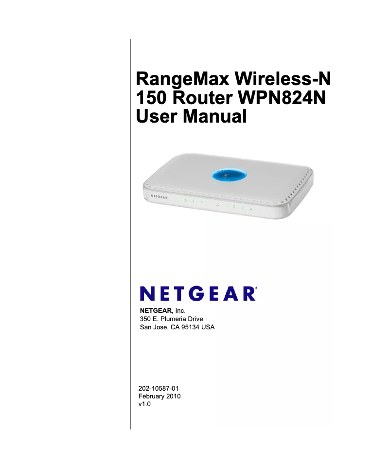 Page 1 de la notice Manuel utilisateur Netgear RangeMax WPN824N
