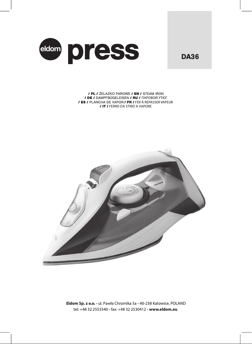 Image de la première page du manuel de l'appareil Press DA36