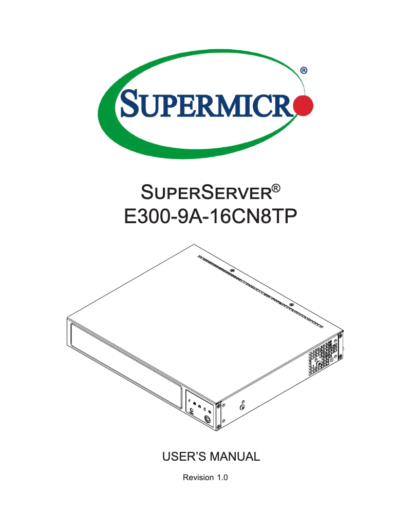 Page 1 de la notice Manuel utilisateur Supermicro SuperServer E300-9A-16CN8TP