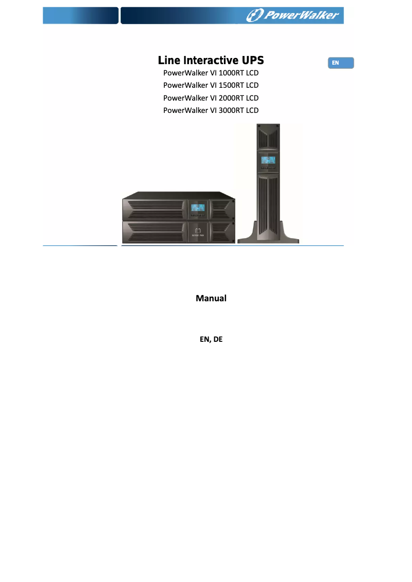 Page 1 de la notice Manuel utilisateur BlueWalker PowerWalker VI 1000RT LCD