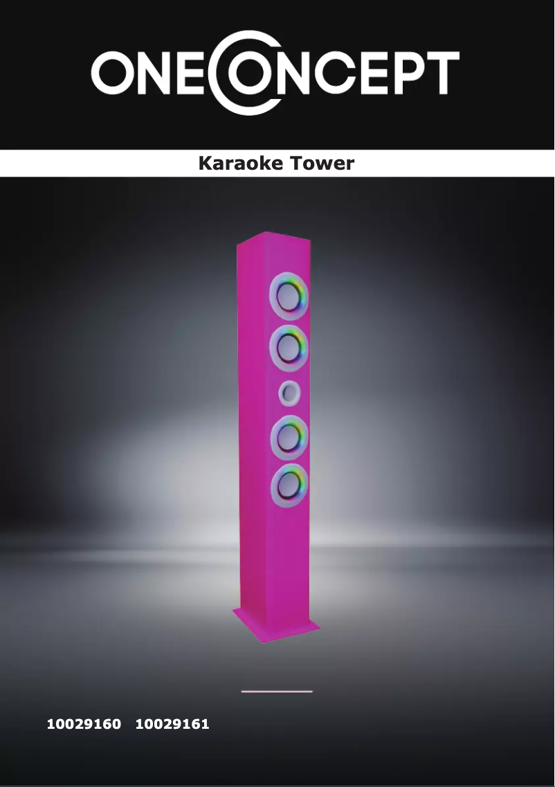 Page n°1 - Manuel utilisateur OneConcept Tallboy