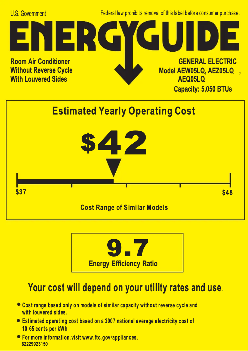 Image de la première page du manuel de l'appareil AEQ05LQ