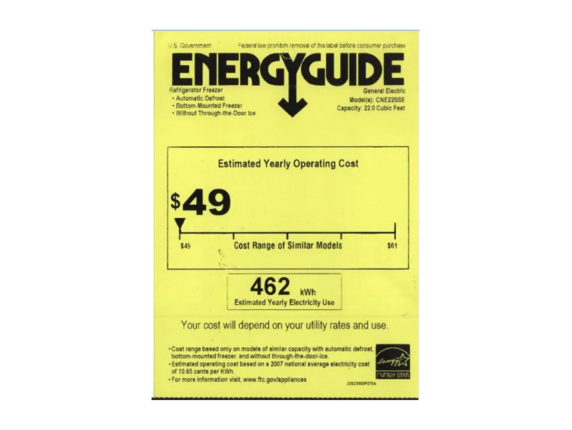 Página 1 del manual Etiqueta energética GE Café CNE22SSESS