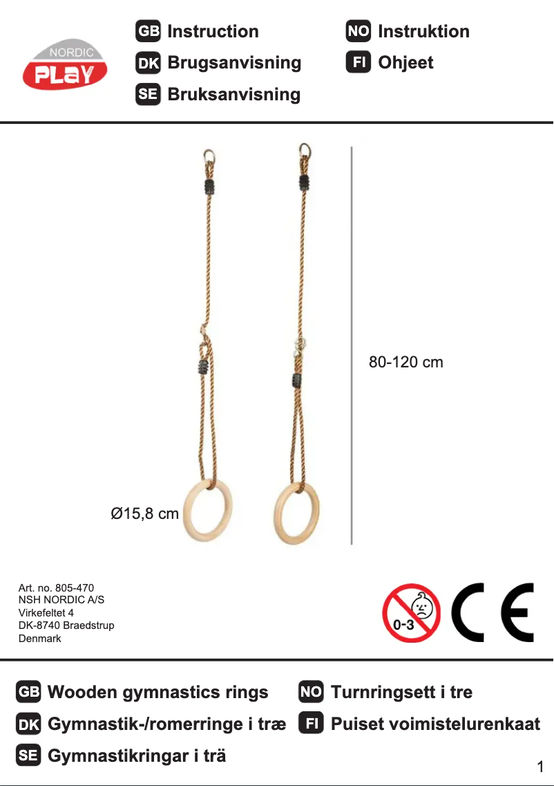 Page n°1 - Manuel utilisateur Nordic Play 805-470