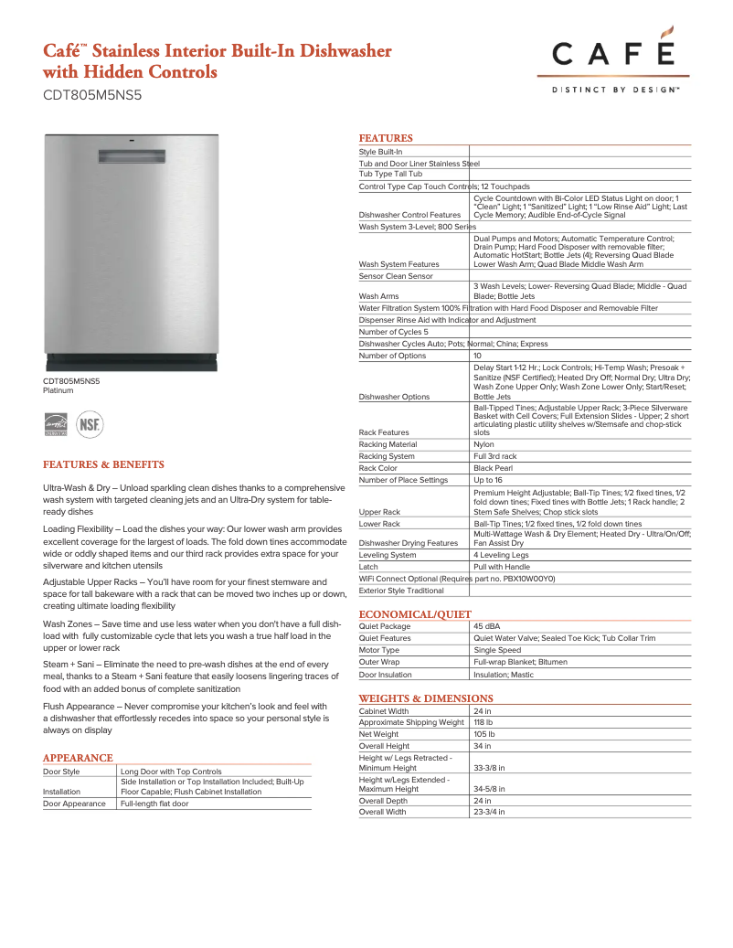 Image de la première page du manuel de l'appareil CDT875M5NS5