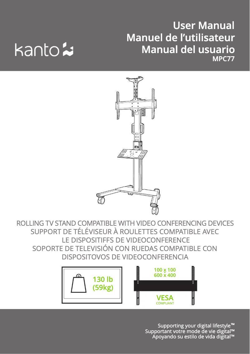 Page 1 de la notice Manuel utilisateur Kanto MPC77