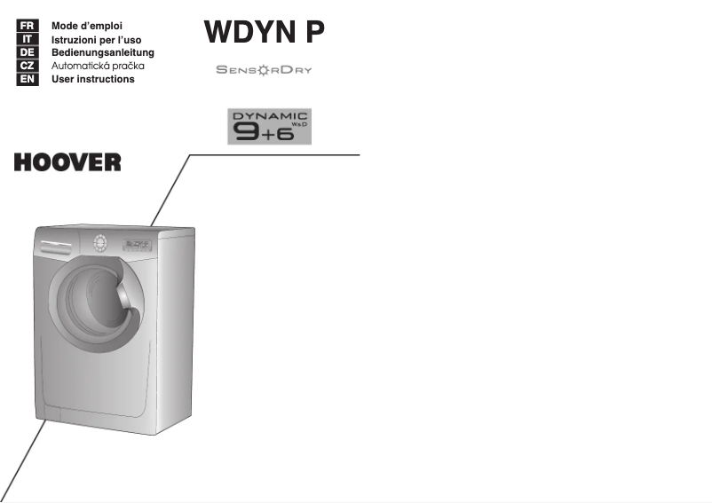 Page n°1 - Manuel utilisateur Hoover WDYN 9646PG-17