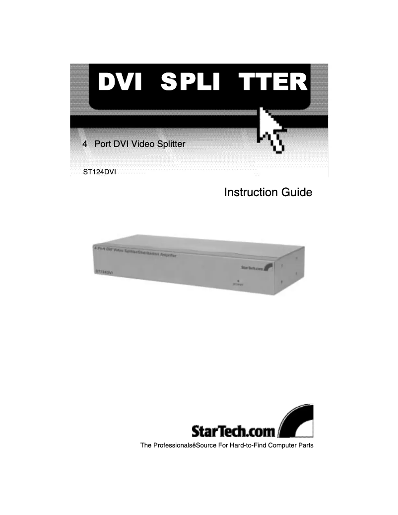 Page 1 de la notice Manuel utilisateur StarTech.com ST124DVI