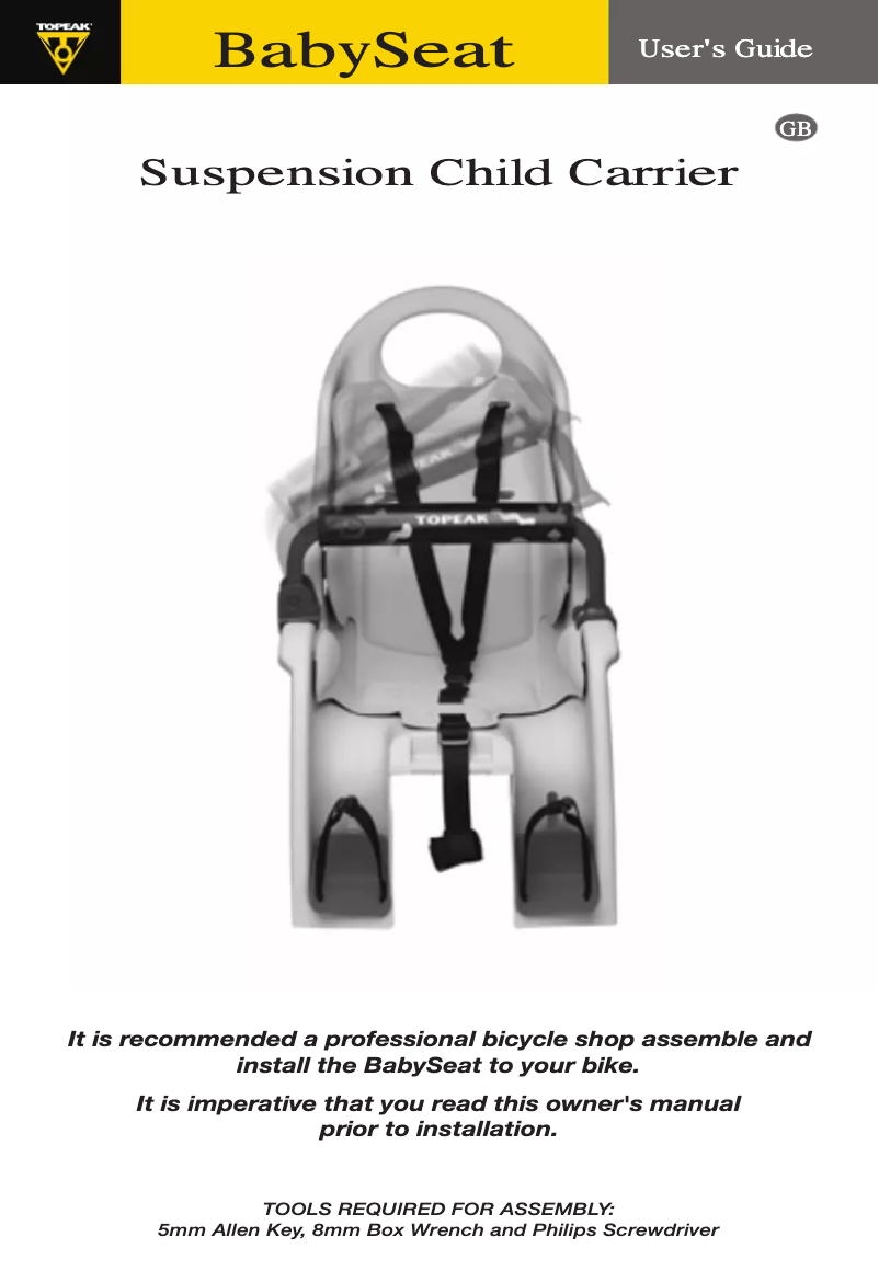 Page n°1 - Manuel utilisateur Topeak BabySeat