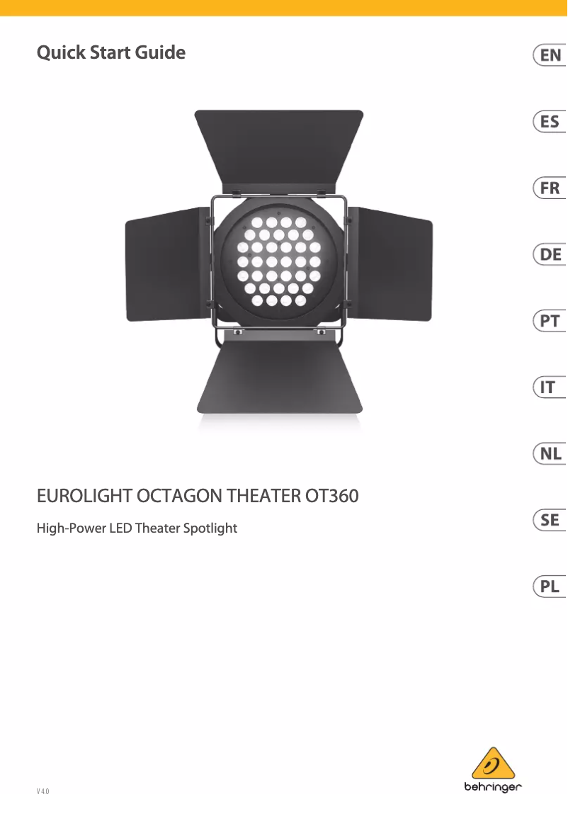 Image de la première page du manuel de l'appareil Eurolight Octagon Theater OT360