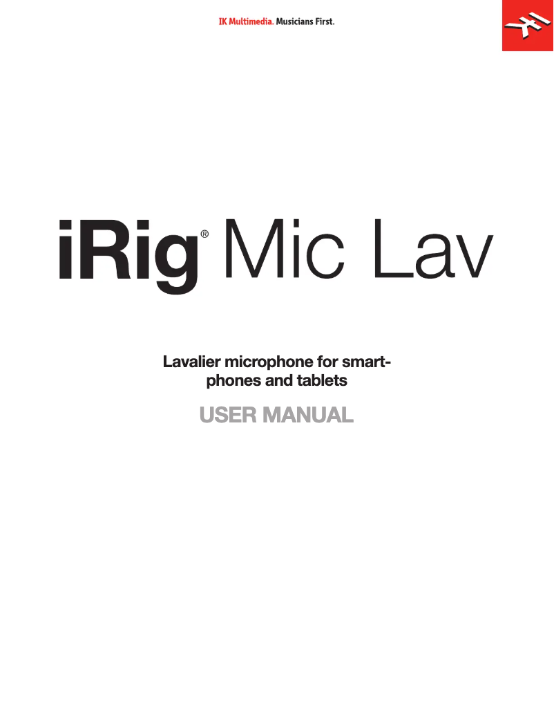 Image de la première page du manuel de l'appareil iRig Mic Lav