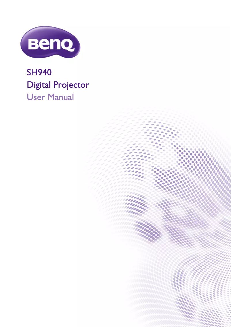 Page 1 de la notice Manuel utilisateur BenQ SH940