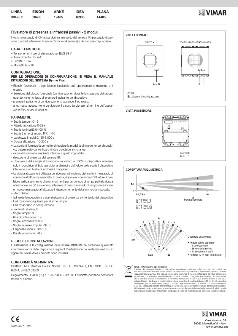 Page 1 de la notice Manuel utilisateur Vimar 30475.B